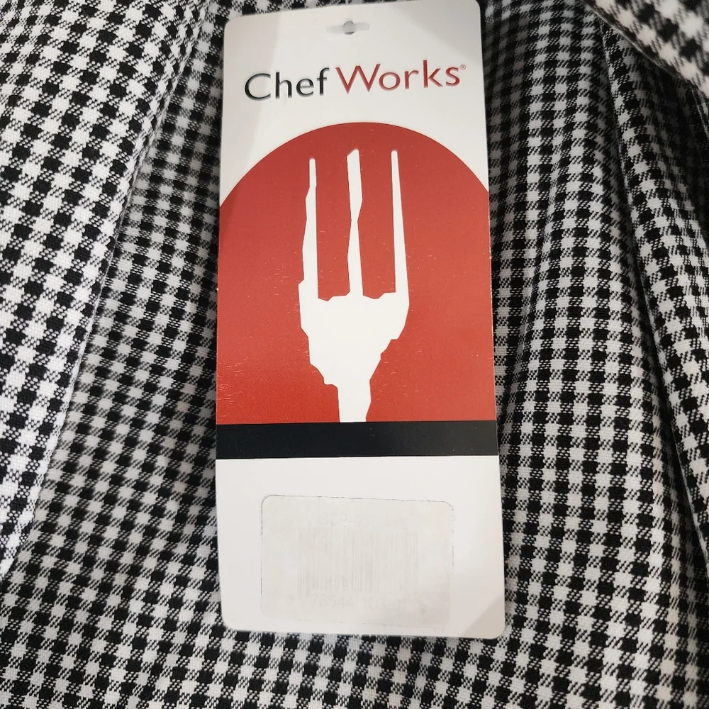 CHEF WORKS Chef Pants Mens Size 4XL Black/White Gingham Check NWT